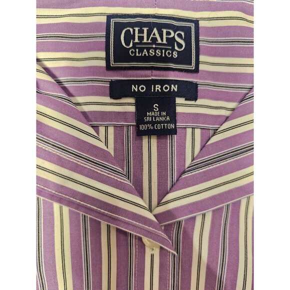 Business Office Button Down Purple Chaps Classics No Iron Size Small Preppy Sz - Picture 2 of 8